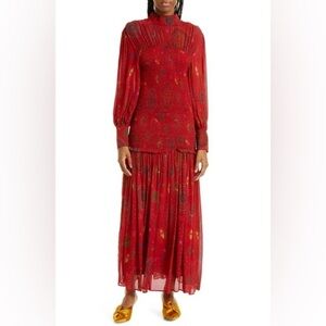 FARM Rio Red Mystic Night Midi Dress In Mystic Night size small